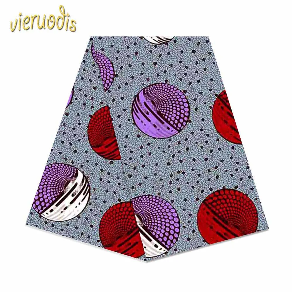 

6 Yards African Wax Fabric 100% Cotton Material Dashiki Printed Real Floral for Dress Nigerian French Embroidered A000292