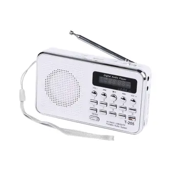 

New T205 Portable LCD Display Digital FM Radio MP3 Player Mini Music Speaker Support TF/SD Card USB AUX Audio Input 3.5mm FS