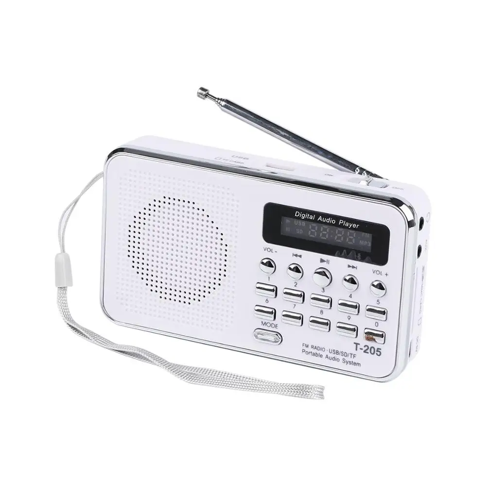 Новый T205 Портативный ЖК дисплей цифровой fm радио mp3 плеер мини музыкальный