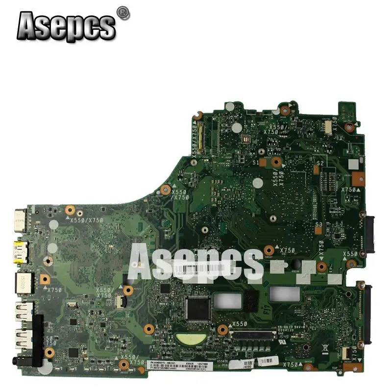 Asepcs X550ZA Материнская плата ноутбука для ASUS X550ZA X550ZE X550Z X550 K550Z X555Z VM590Z тест оригинальная материнская плата A10-7400P LVDS GM