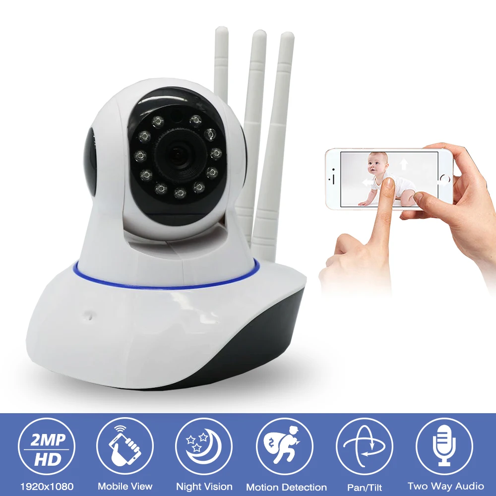 Mini Home Security font b Wireless b font Camera 2MP 1080P Wifi IP Camera Night Vision