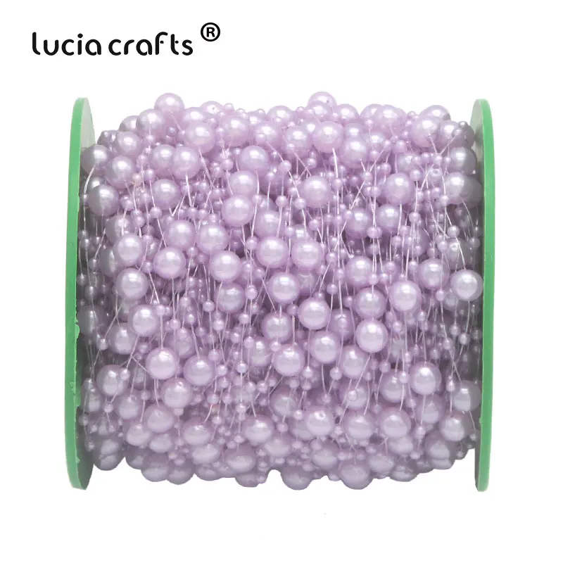 Lucia crafts 60 м/рулон смешанный 3/8 мм искусственный цепочка с жемчужными бусинами гирлянды искусственные цветы для свадьбы свадебный букет цветы C0613