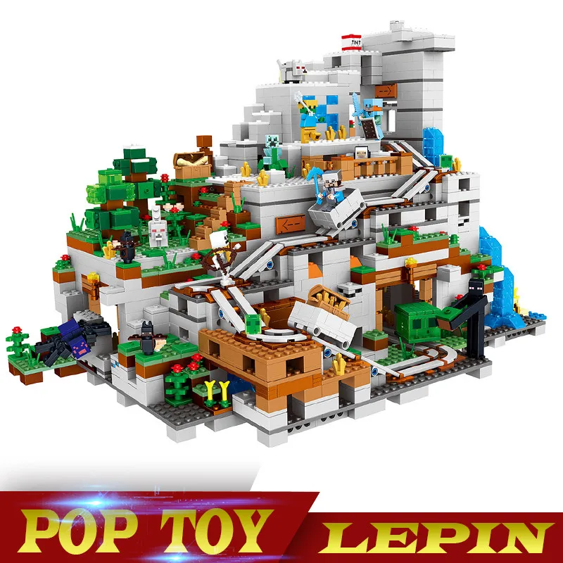 

In stock 18032 Blocks Bricks mechanism 3043pcs The Mountain Cave My worlds Compatible 21137 Christmas gifts