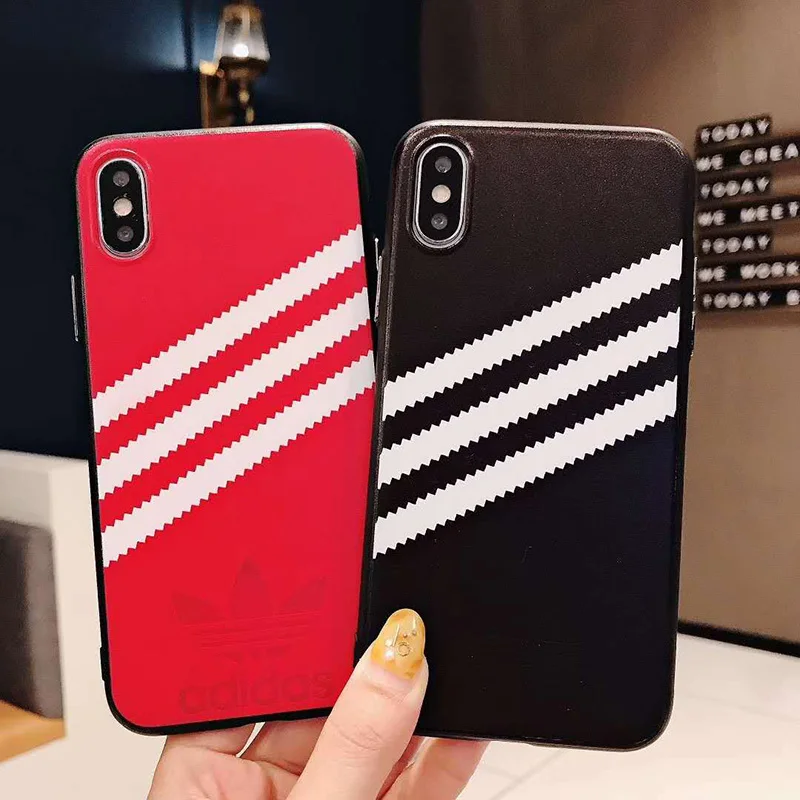 

Luxury Germany Brand Sport Style Three Twill Hard PC Phone Case For iPhone 6 6S 7 8 Plus X 10 XR XS MAX Classic LOGO Back Cover