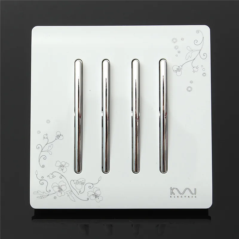 

Kempinski Luxury Wall Switch, 4 Gang 1 Way, Ivory White, Brief Art Fashion Light Switch, AC 110~250V High Quality