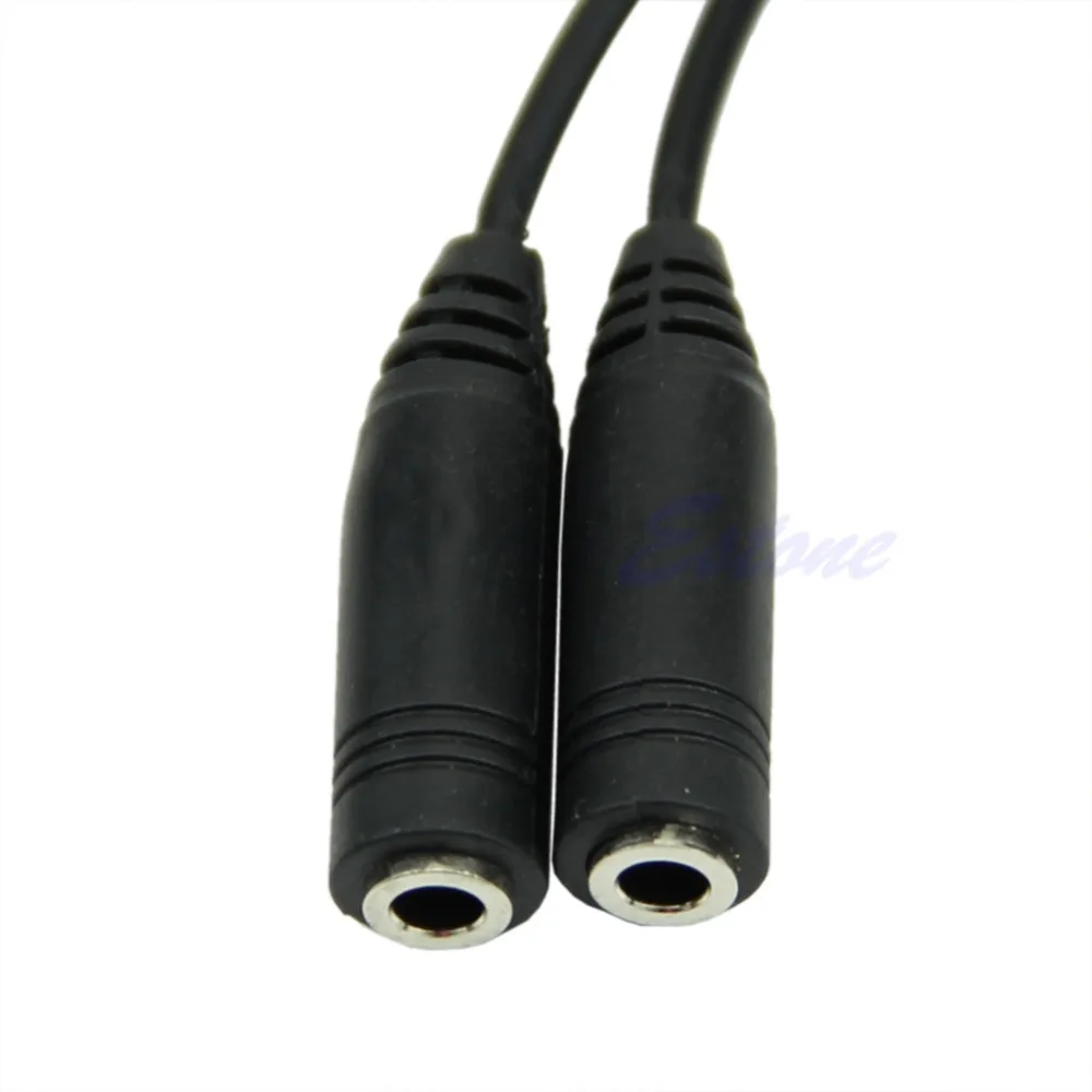 

3.5mm Male to 2 Dual Female Plug Jack Audio Stereo Headset Mic Splitter Cable