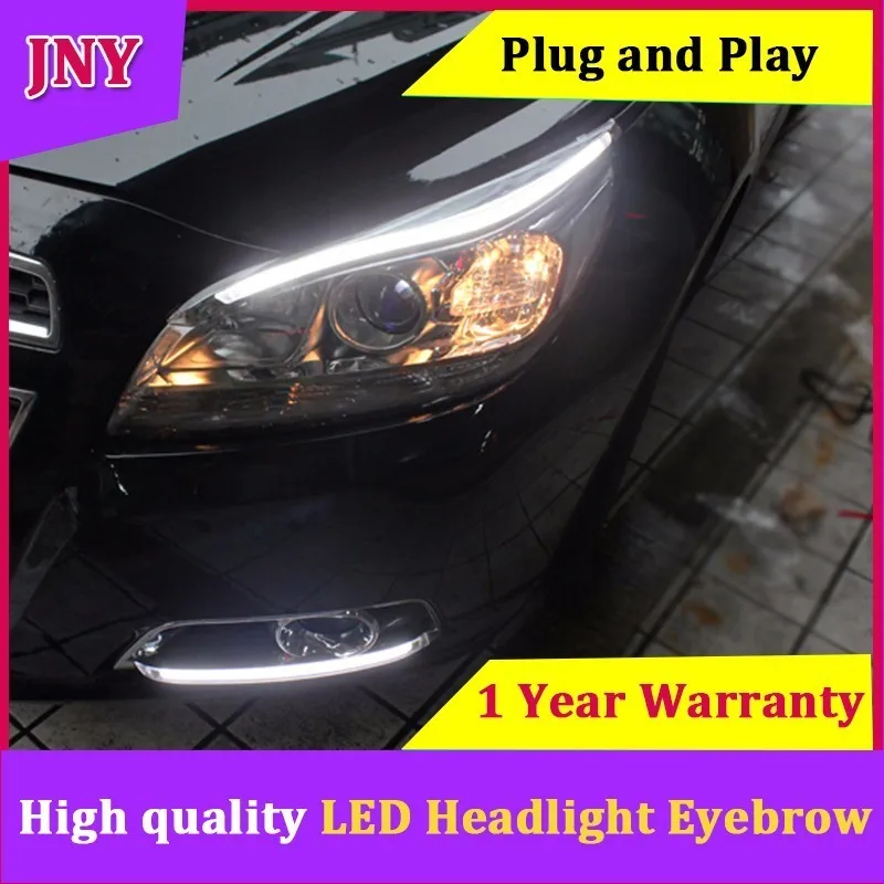 JNYLED Headlight Eyebrow Daytime Running Light White DRL With Yellow