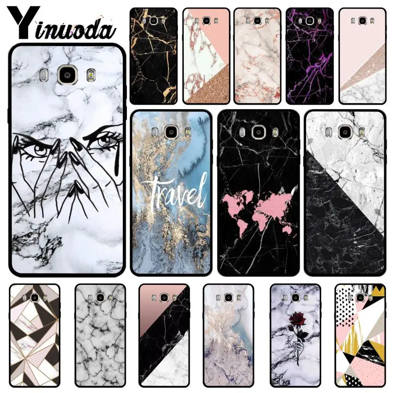 

Yinuoda gold marble collage Popular Custom TPU Phone Cover For GALAXY s7 edge s8 plus s9 plus s6 s6 edge