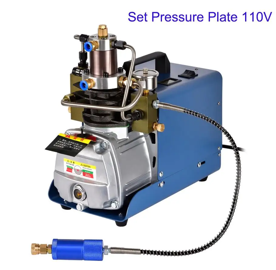 Электрический 220 В/110 в воздушный насос высокого давления обновленная версия 30 мпа 4500PSI Воздушный насос компрессор винтовка PCP акваланга Воздушный пистолет - Цвет: 110V Set Pressure