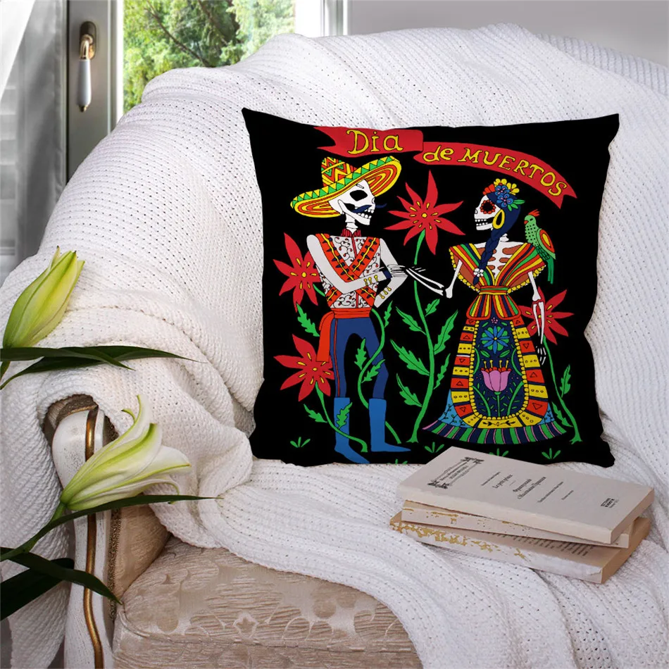 Boho Tribal Couples подушка со скелетом чехол с цветными цветами Наволочка на подушки для