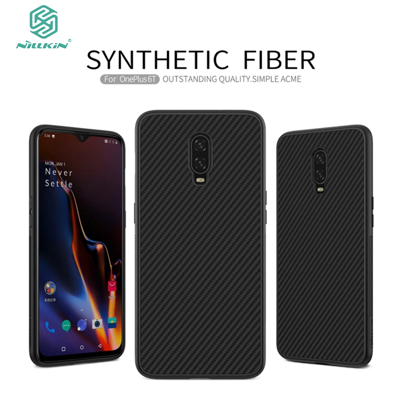 

Nillkin for Oneplus 6T Case Original 100% Protective Cover Silicone Nylon Karbon Bumper Magnetic Slim Case for One plus 6 Shell
