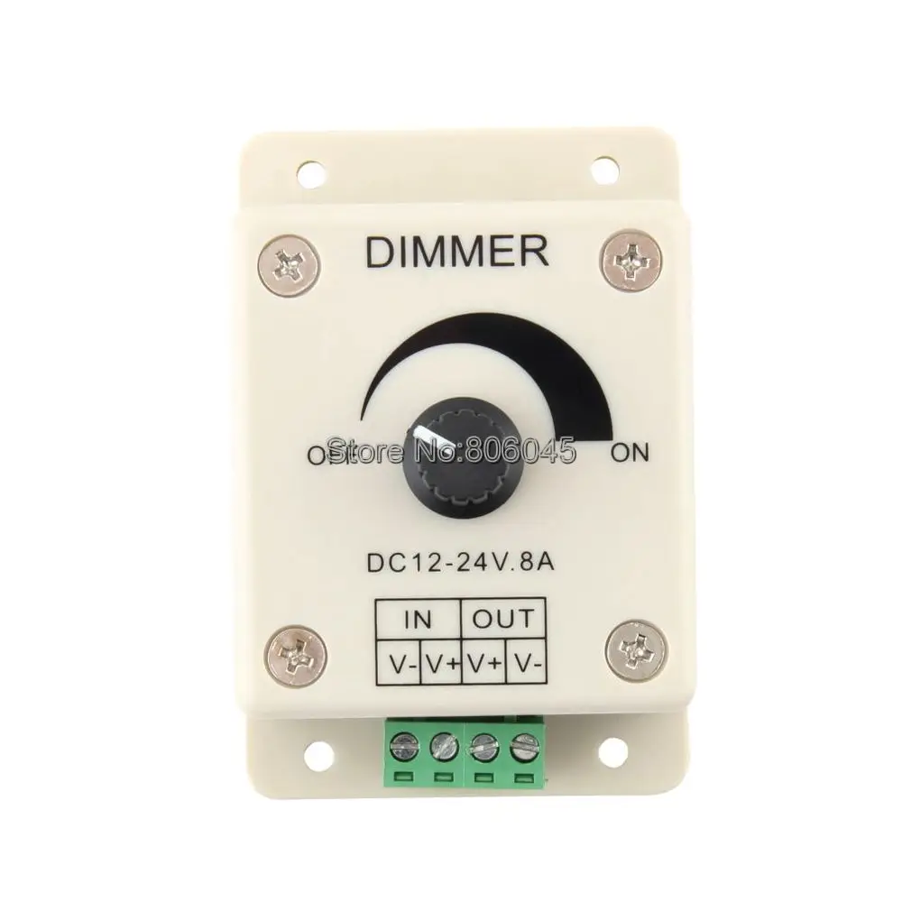 

DC 12V 24V 8A One Knob Switch Dimmer Brightness Adjustable Dimmer Controller for 5050 3528 5630 3014 Single Color LED Strips