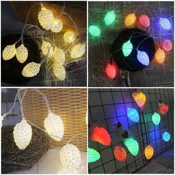 

String Lights Christmas 1.5M 10LED Pine Cones Battery Box Light String Party Wedding Christmas Home Decor Lights T#