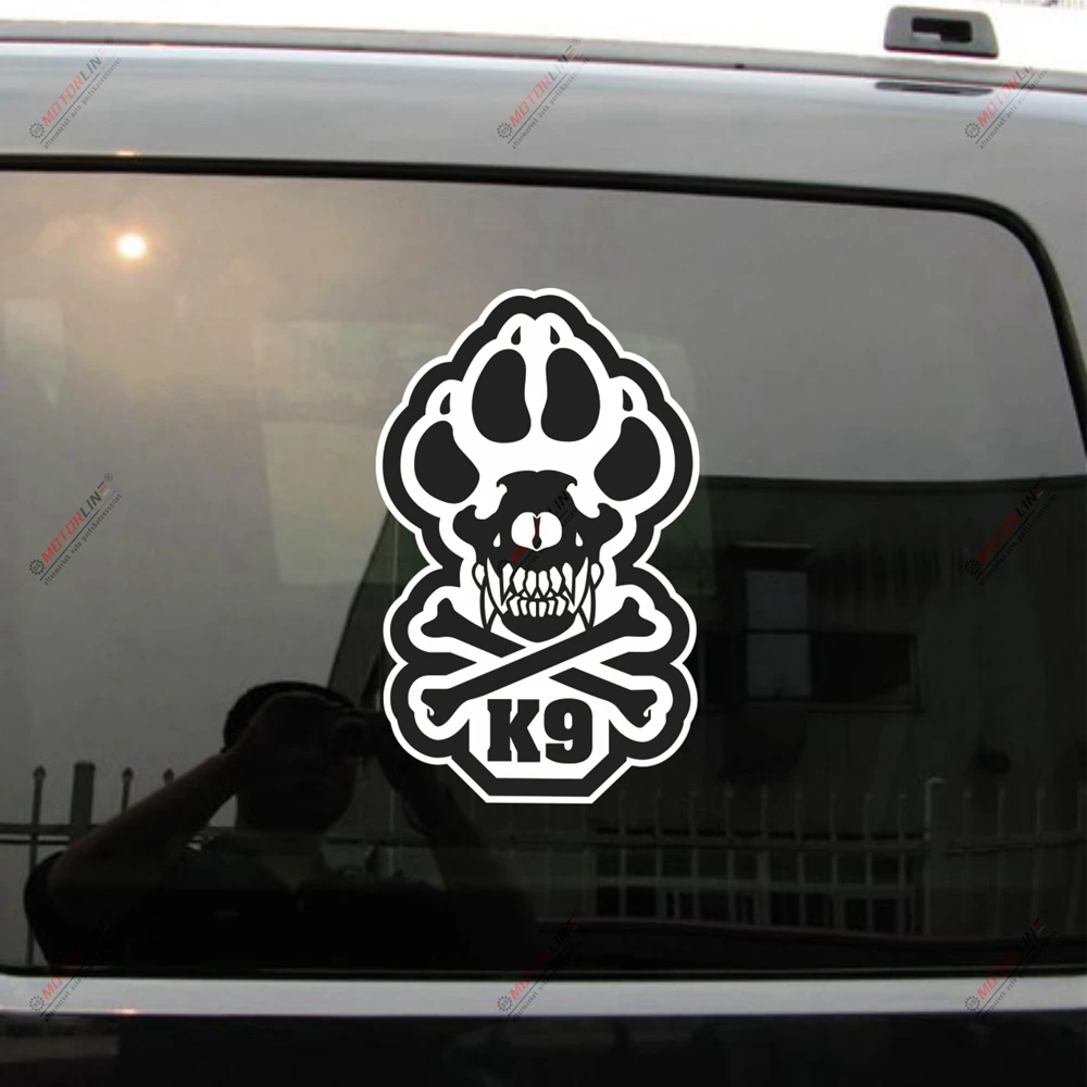 

K9 K-9 Police Dog Unit Skull Decal Sticker Car Vinyl Reflective Glossy pick size
