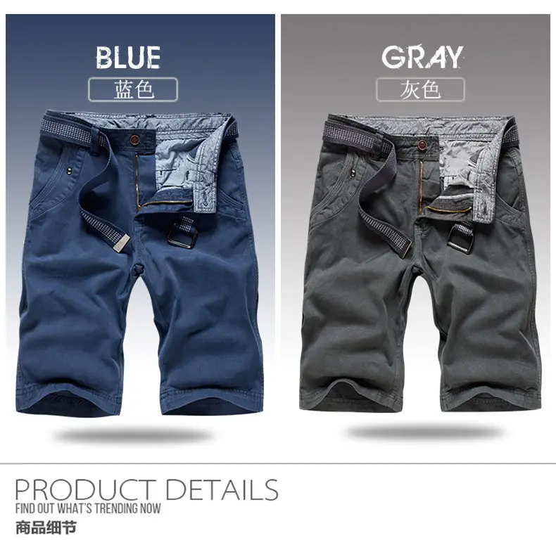 4Colors 100% Cotton Shorts Men Summer Solid Sports Shorts Cargo Male Short Pants Quality Fashion Plus Size Boardshorts Panties3