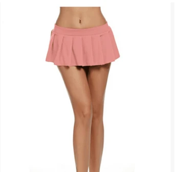 

Sexy Short Mini Skirt Women Micro Mini Skirt Dance Clubwear Metallic Pleated Skirt 5 Colors