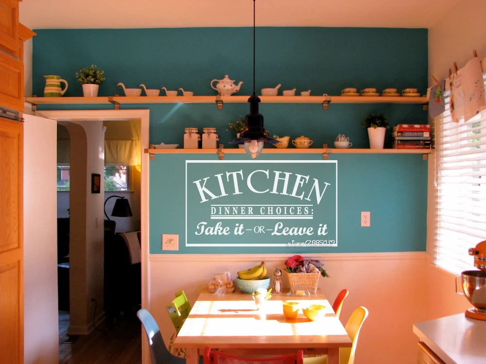 Kitchen Dinner Choices Wall Stickers Vinyl Art Words Home Decor DIY