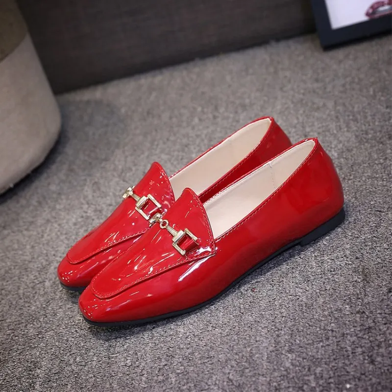 Дамские туфли на плоской подошве новые роскошные дизайнерские из искусственной кожи красные женские Туфли без каблуков с открытым носком мягкие женские Рабочая обувь женские туфли Mujer