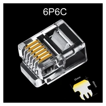 100 единиц-RJ11 RJ12 6P6C штекер шнур для телефона разъемы RJ11 Хрустальная головка телефония модульная