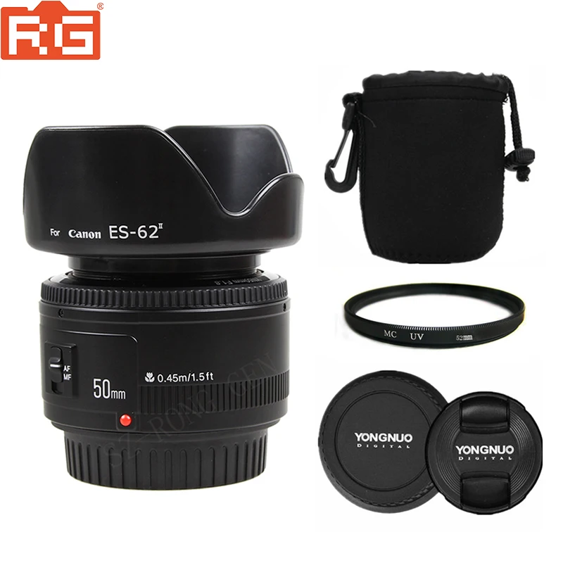 

YONGNUO YN50mm Lens fixed focus lens EF 50mm F/1.8 AF/MF lense Large Aperture Auto Focus Lens For Canon 700D 750D 800D 5D Mark