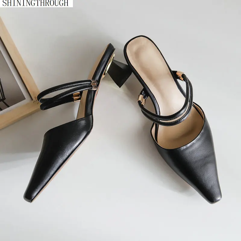 

Women Slippers high Heel Women sandals Casual Slip On Mule Shoes Outdoor Slides Women Shoes Buckle Flip Flops