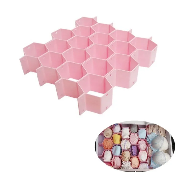 

8-Piece Honeycomb Drawer Clapboard Closet Divider Cabinet Cellular Partitions Underwear Organizer Cosmetic Plastic Storage Box