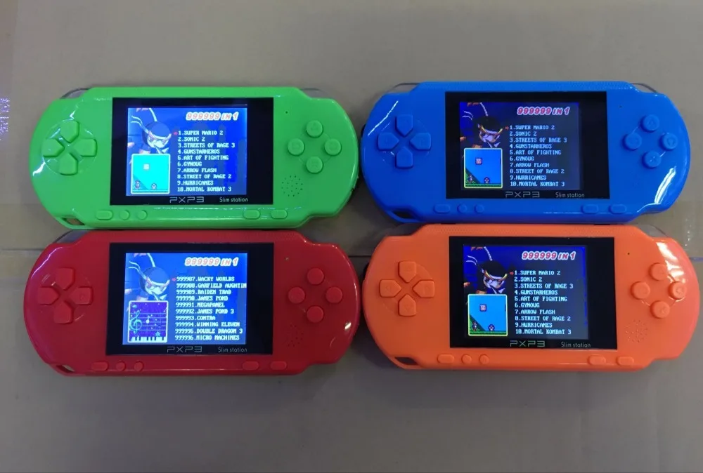 Новый 3-дюймовый 16 бит PXP3 Ручной игровой плеер игровая консоль с av-кабелем + 2