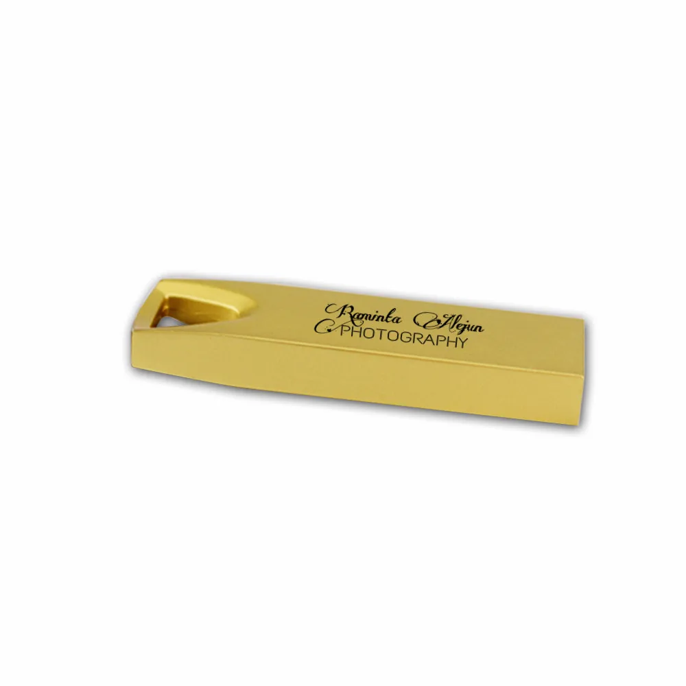 USB Flash Drive 10pcs/lot Metal Pen Drive Waterproof Pendrive Customized Logo USB 2.0 4GB 8GB 16GB32GB USB Stick with ringchain