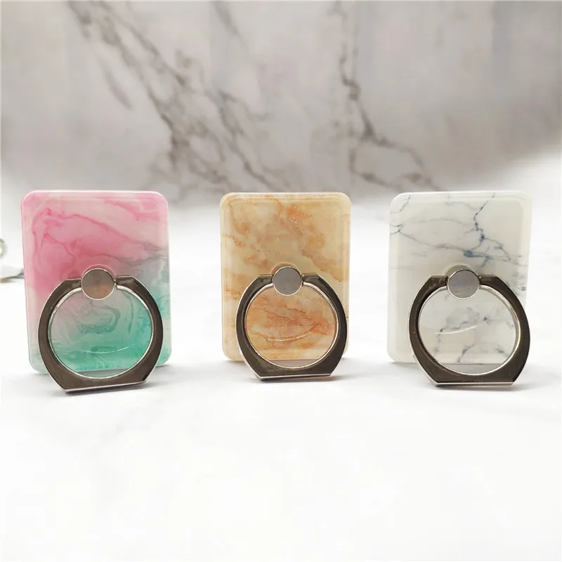 Fashion Colorful Finger Ring Universal Marble For Huawei For Samsung Mobile Phone Cover Smartphone Stand Holder For iPhone Case