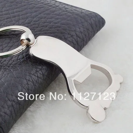 

Free shipping! 10pcs Big feet bottle opener keychain male women's personalized gifts key ring chain