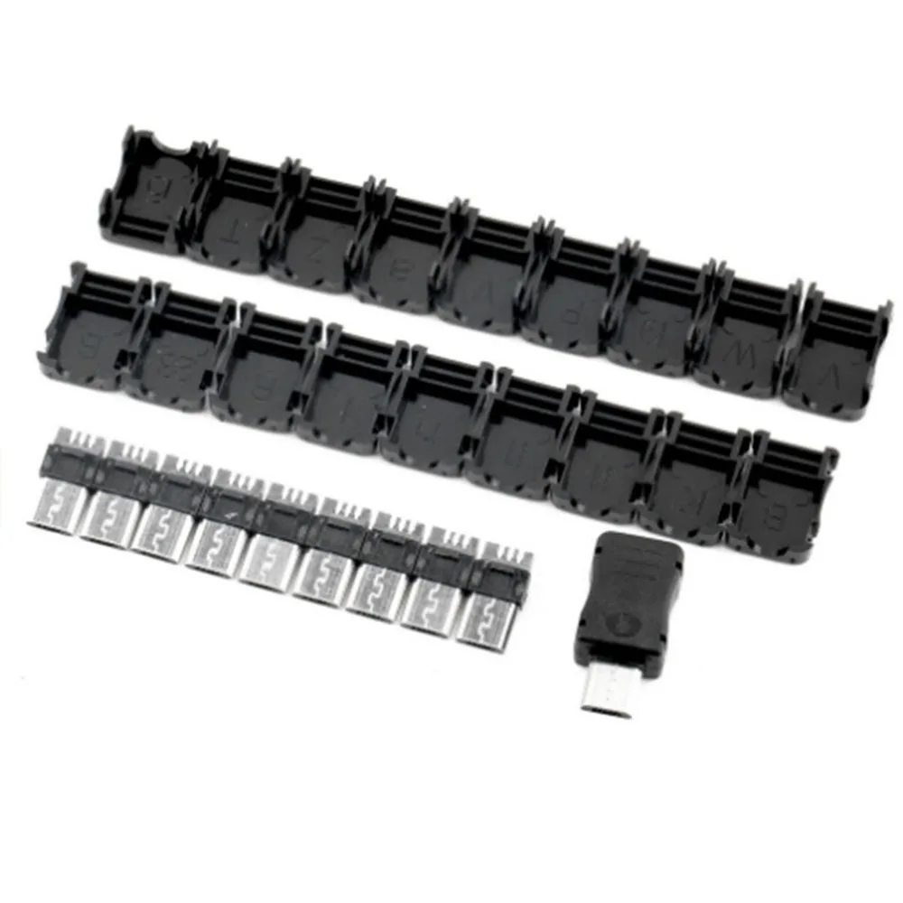 5 шт./лот USB штекер контактный с оболочкой пластиковый корпус микро коннектор