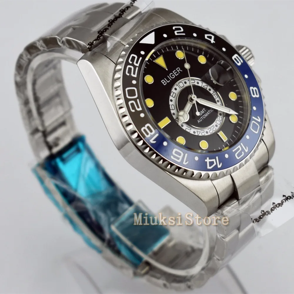 43mm Ceramic blue and black Bezel Luminous GMT Automatic Men s Watch Blanc Femmes Dames Date&day Classique Relogio Feminino 43mm Ceramic blue and black Bezel Luminous GMT Automatic Men s Watch Blanc Femmes Dames Date&day Classique Relogio Feminino