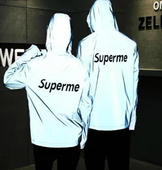 

Unisex of 3M reflective coat should add the role of the wind overcoat street dance class street costume role playing Superman
