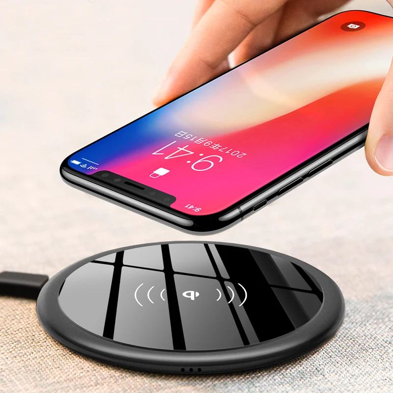 

QC 3.0 Wireless Charger for iPhone X 8 Plus 10W Wireless Charging for Samsung Galaxy S8 S9 S7 Edge Qi USB Wireless Charger Pad