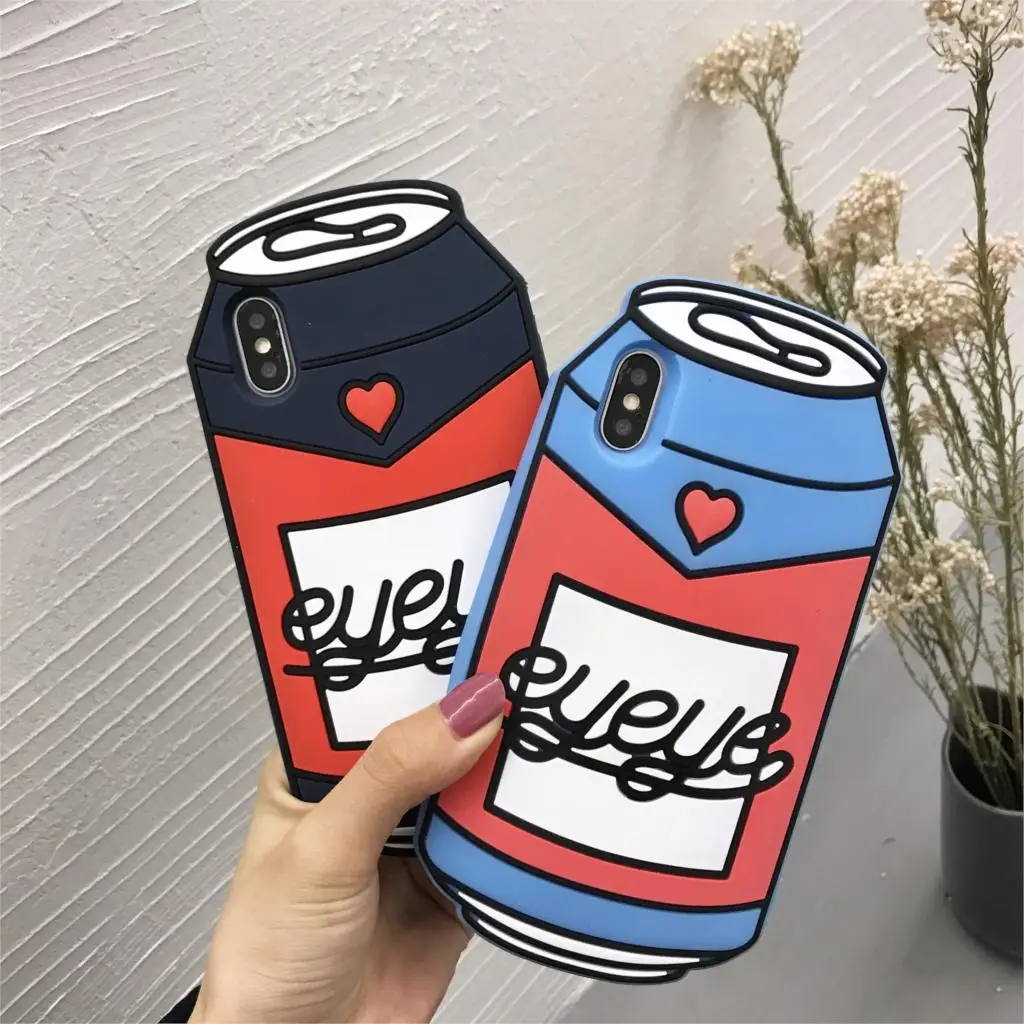 For iPhone X 8 Plus 7 6 6s 3D Drink Bottle Shape Pattern Silicone Phone Case Cover |