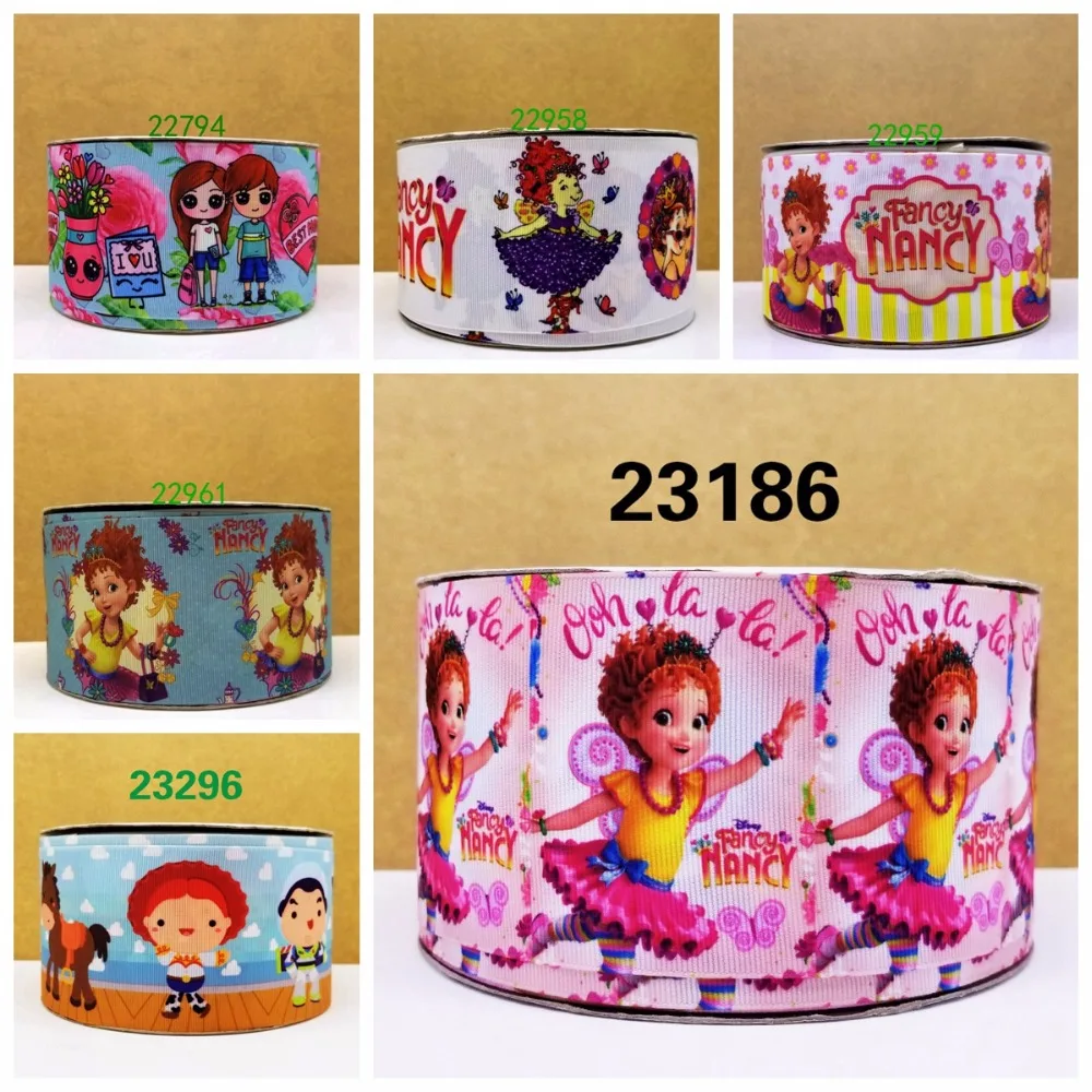 

Free shipping 50 yard per size cartoon ribbon printed grosgrain ribbon 23296