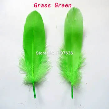 

Wholesale 1000pcs/lot Grass Green Color 13-20 cm/5-8" real natural goose feathers for bulk sale for home jewelry decoration