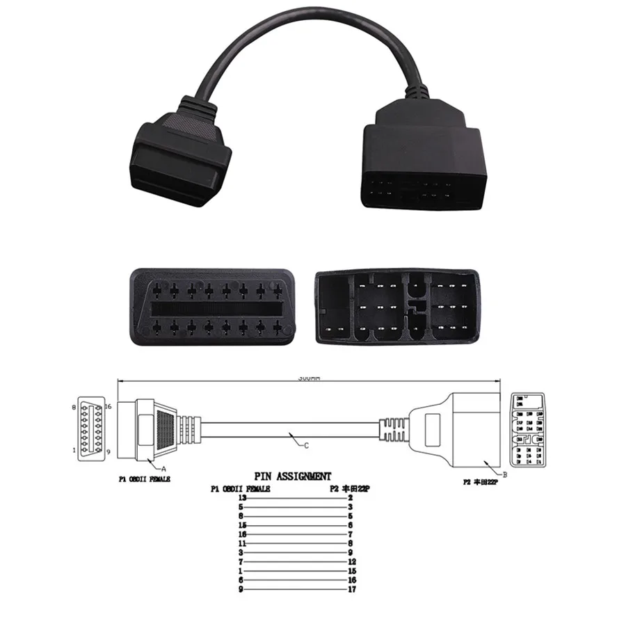 for-toyota-22-pin-to-16-pin-obd1-to-obd2-connect-cable-connector