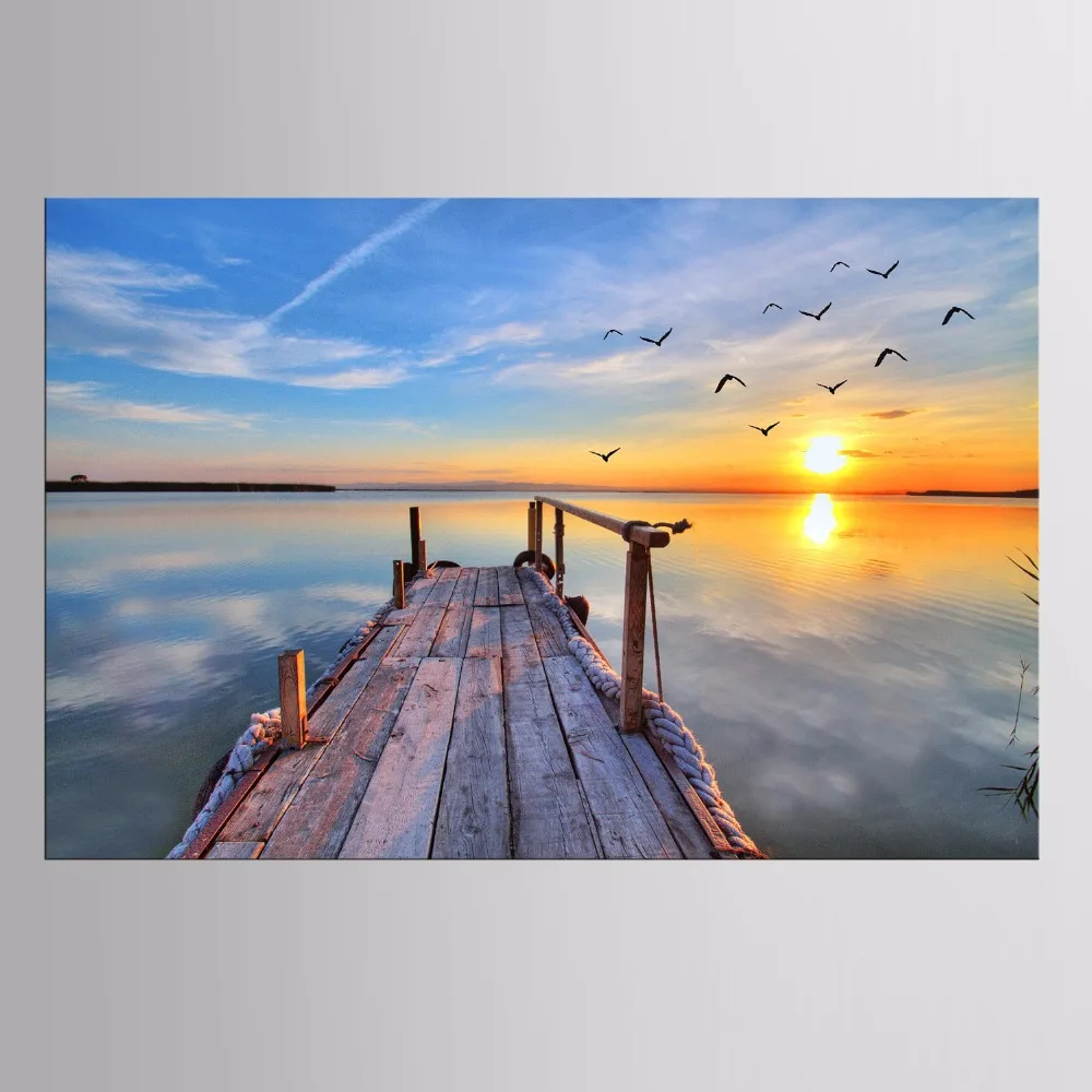 Framed 1Panel Classic sea view series Wall Art Oil Painting On Canvas