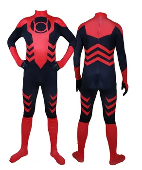 

Red Lantern Kids Adult Cosplay Superhero Costume Skin Zentai Bodysuit Halloween Party suit free delivery