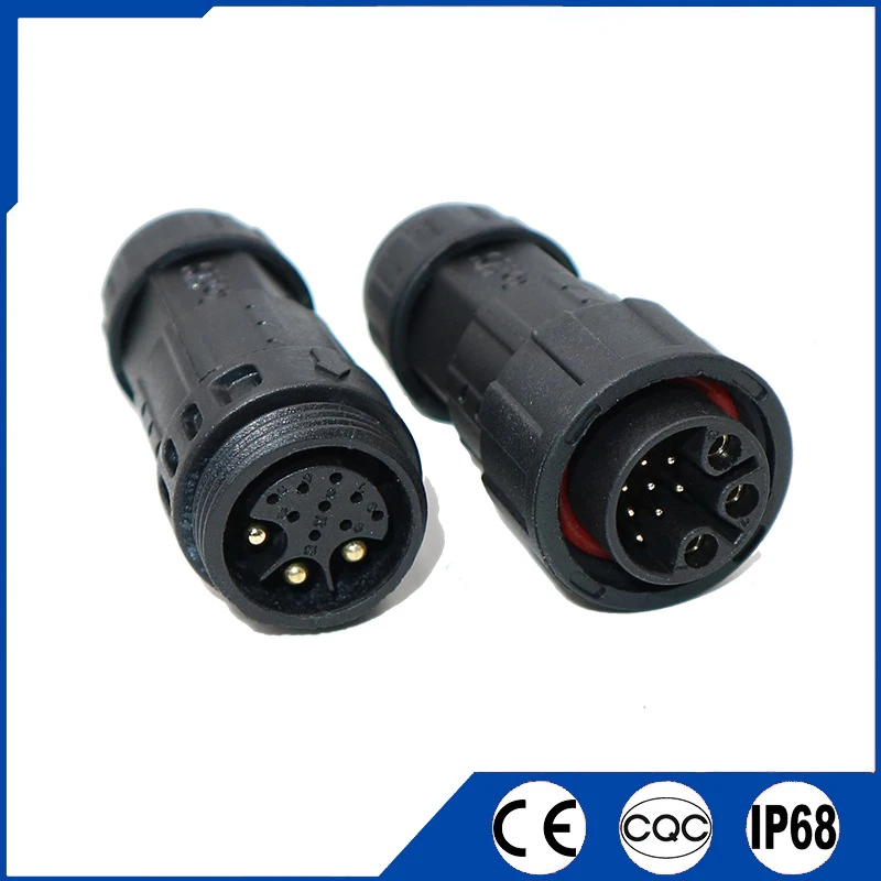 

3+9pin waterproof connector 12 pin aviation plug 25A 5A current singal electrical cable connectors IP68 for outdoor Led light