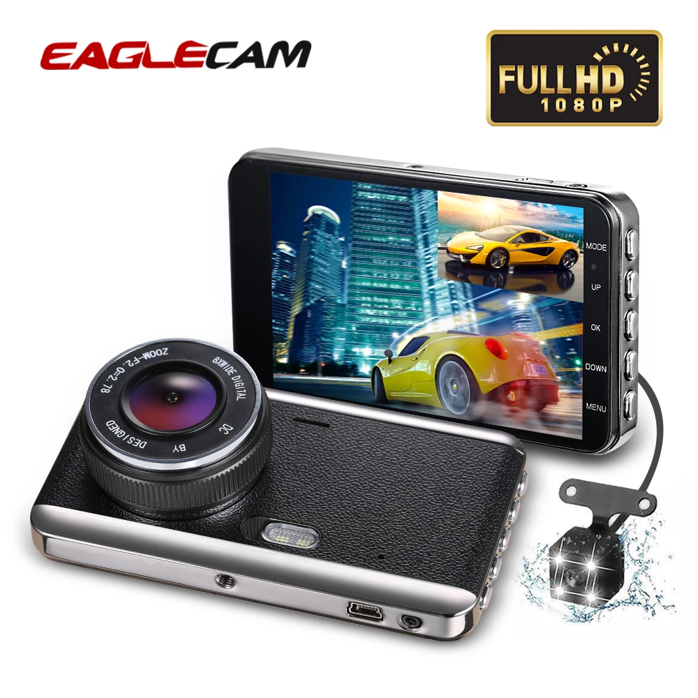 

Car Dvr 4.0" Screen FHD 1080P Dash Cam with Rearview Two Lens GT30 Night Version Dual Camera Video Recorder