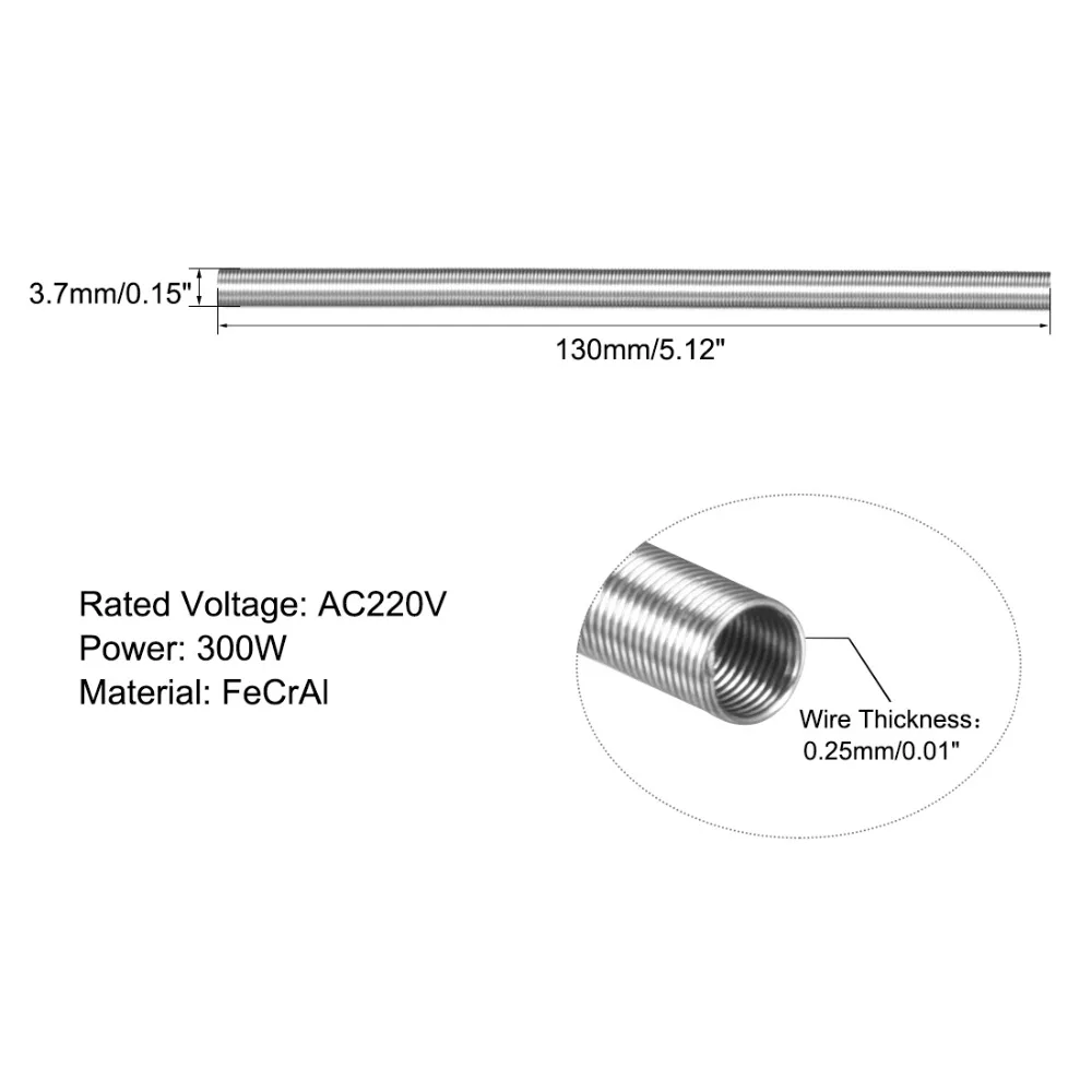 Uxcell 2 шт. FeCrAl катушка нагревательного элемента провода AC220V 600 W 800 W 300 W 500 W печи для обжига печной нагреватель провода Длина 130 мм 310 мм 230 мм 200 мм