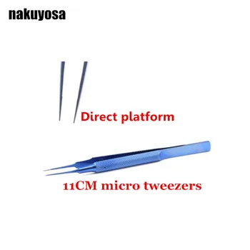 

Titanium microsurgical ophthalmology instruments 11cm microscopic tweezers Direct platform tweezers forceps experimental tool