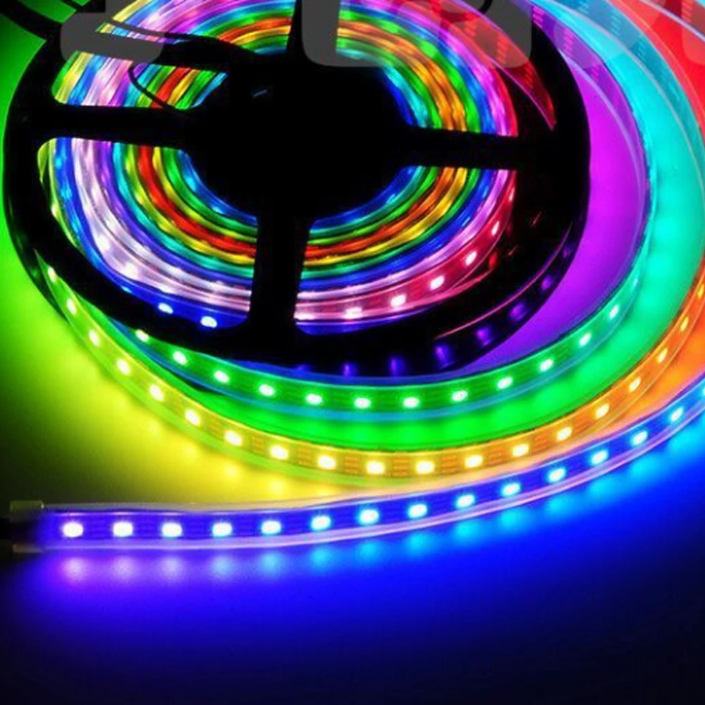 1 м/4 м/5 м WS2812B 30/60/74/96/100/144 пикселей/светодиодов/м Smart LED пикселей полосы черный/белый