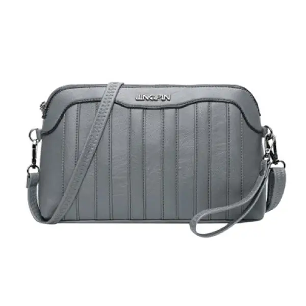 light Grey PinShang Для женщин девочек ретро PU Портфель оболочки сумки косой крест одиночный сумка хорошее качество Factory и цена - Цвет: light Grey