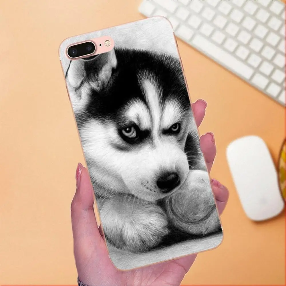 Мягкий художественный чехол для Xiaomi Redmi Note 2 3 3S 4 4A 4X 5 5A 6 6A Pro Plus Husky Dog