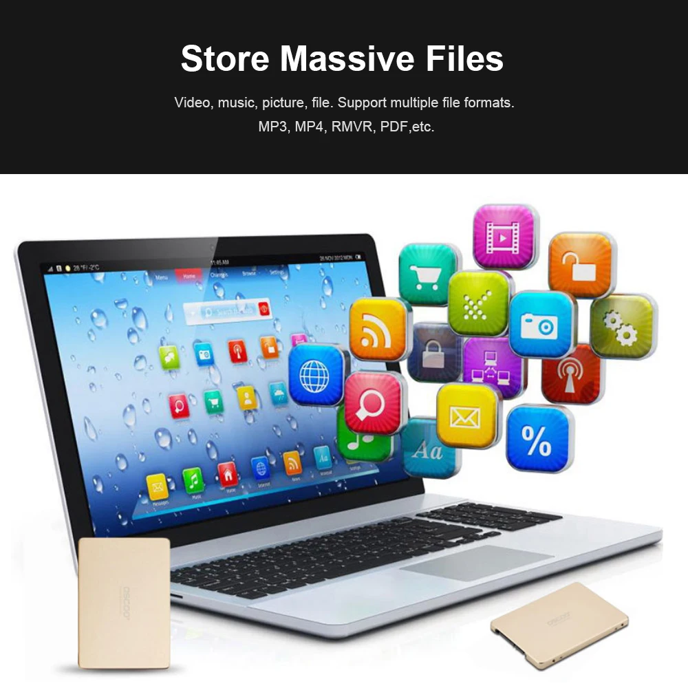  OSCOO SSD Solid State Disk SATA III 6 GB/s 128 GB 256 GB 512 GB 25 zoll SSD Festplatte für PC Lapto