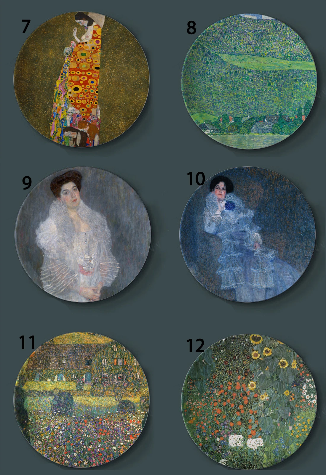 Gustav Klimt Rubens Painting Decorative Plates Ceramic Home Artistic Dish Hotel Living Room Austria Display Oil Painting Plates