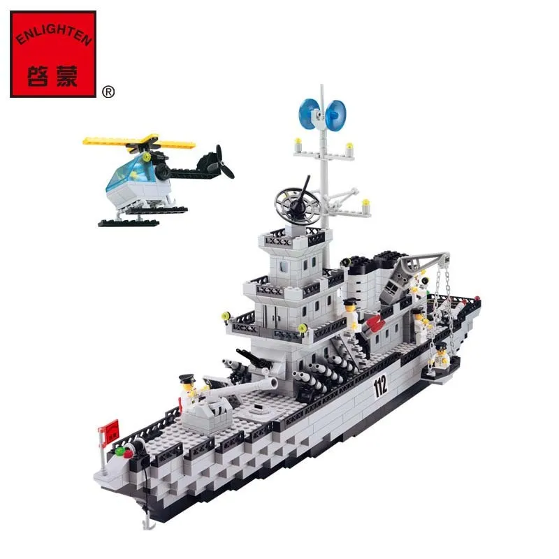 Enleten военные ракета крейсер 112 строительные блоки наборы 843 шт. Конструкторы DIY образовательные игрушки Детский Рождественский подарок